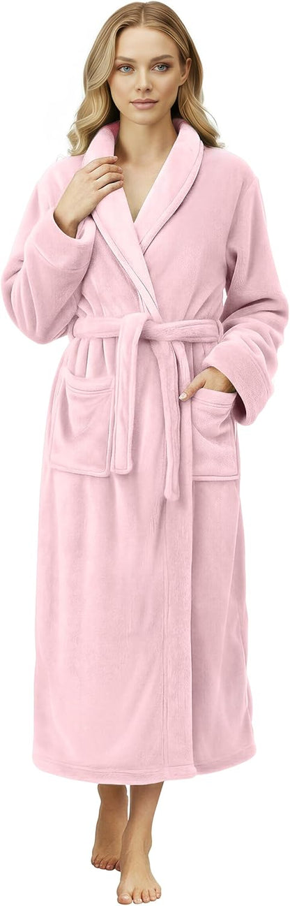 NY Threads Premium Womens Robe, Plush Fleece Long Bath Robe for Women, Fluffy Soft Women's Bathrobe