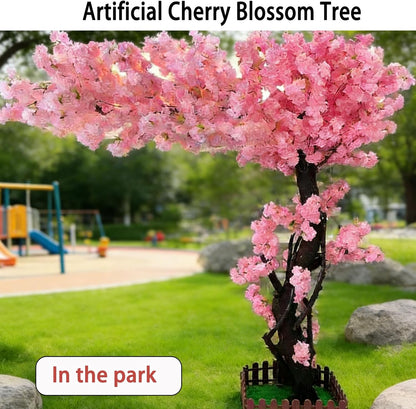 Large Artificial Cherry Blossom Trees Pink 6.6ft for Indoor Outdoor Home Decor,Tall Fake Japanese Cherry Blossom Wishing Trees for Living Room Garden Party,Wedding,Courtyards,Centerpieces