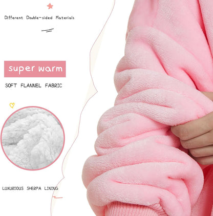 Aemilas Wearable Blanket Hoodie - Warm Sherpa Blanket Sweatshirt as Gifts for Adult Women Mom Men, One Size Fits All