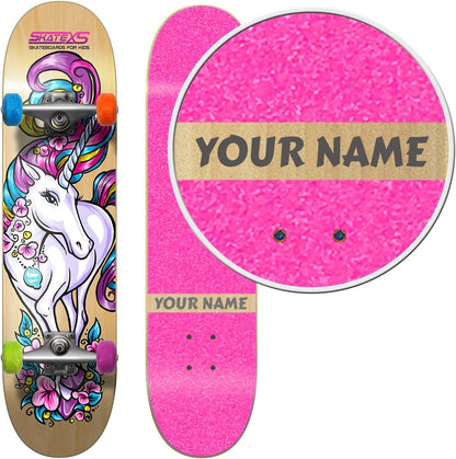 Personalized SkateXS Beginner Unicorn Girls Skateboard