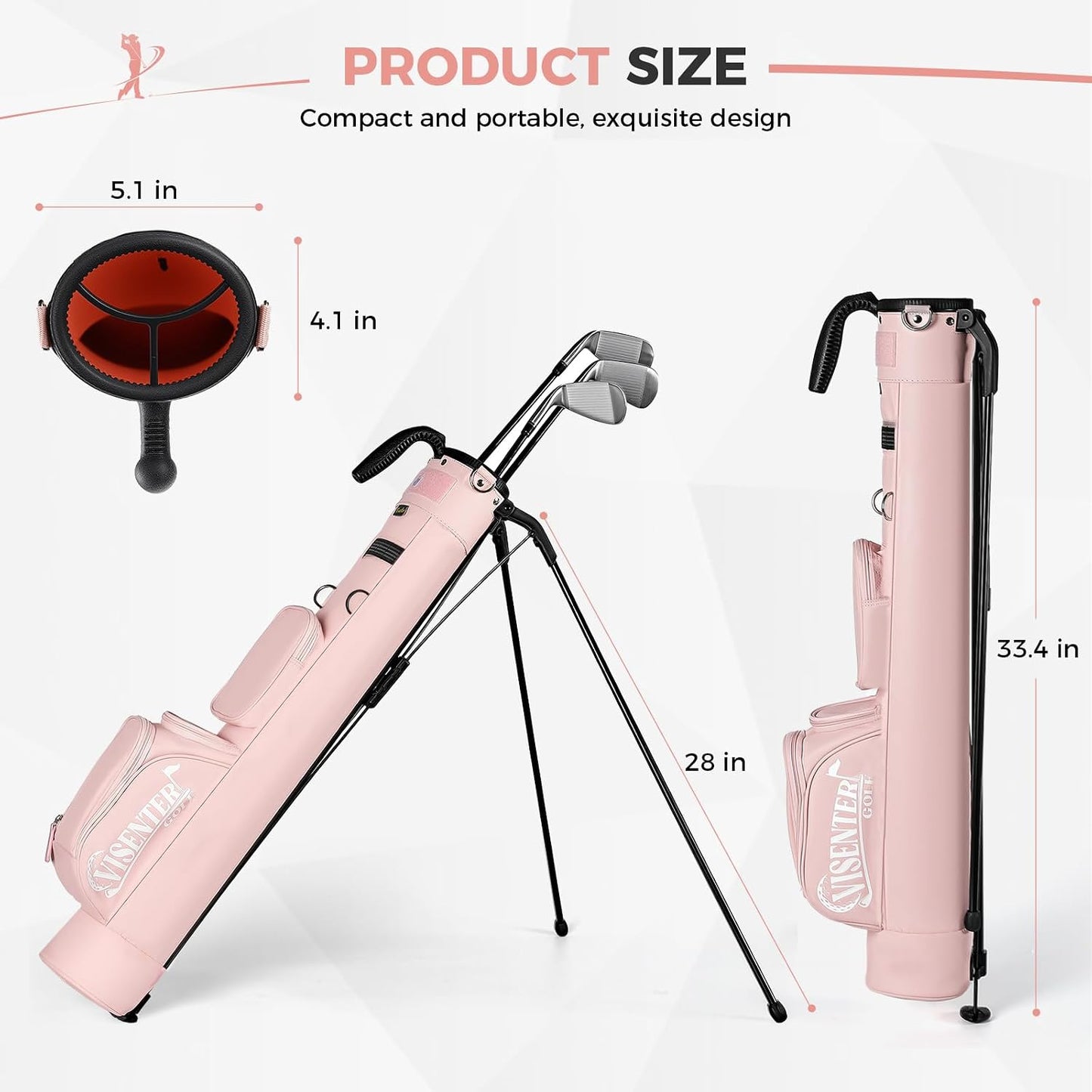 Golf Bags, Golf Stand Bag, Adjustable Shoulder Straps, Multiple Pockets