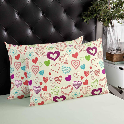 Valentine's Day Body Pillow Cover, Pillowcase Protectors with Zipper, Heart Love Modern Country Light Yellow Breathable Decorative Throw Pillow Case Cover, Pillow Shams for Couch Sofa 24x36Inch