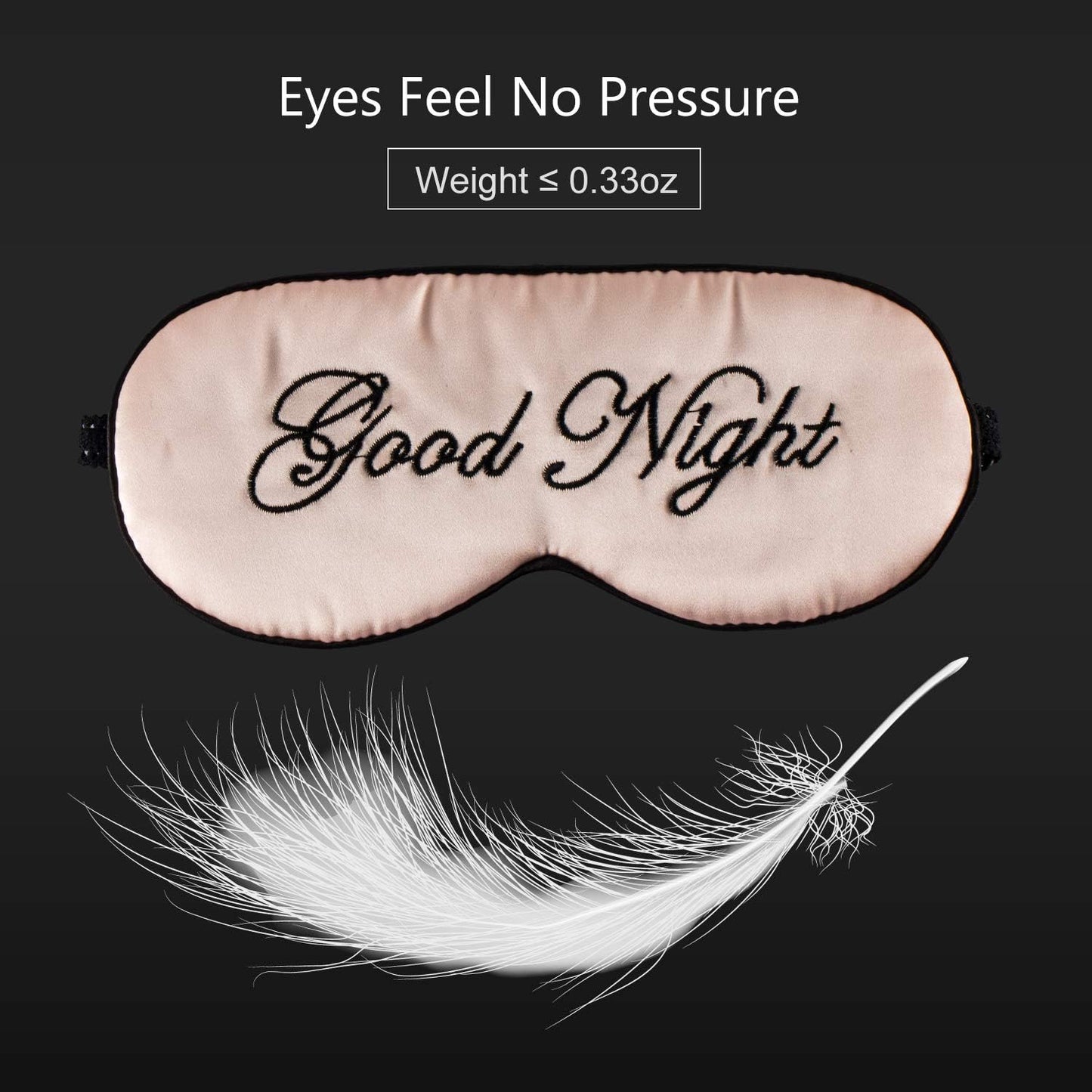 Silk Sleep Eye Mask for Women and Men Soft Ladies Ultra Lightweight Adjustable Strap Satin Eye Night Blindfold Eyeshade Cover for Full Night's Sleep, Travel and Nap Pink