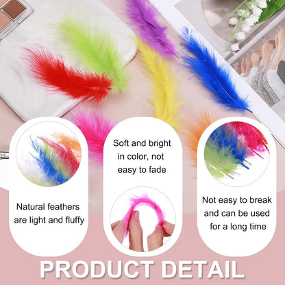 PATIKIL 200 Pack Fluffy Turkey Marabou Feathers,4-6 Inches Peach Pink Natural Turkey Feathers for Crafting Dream Catcher Fringe Trim Fly Tying Party Decorations
