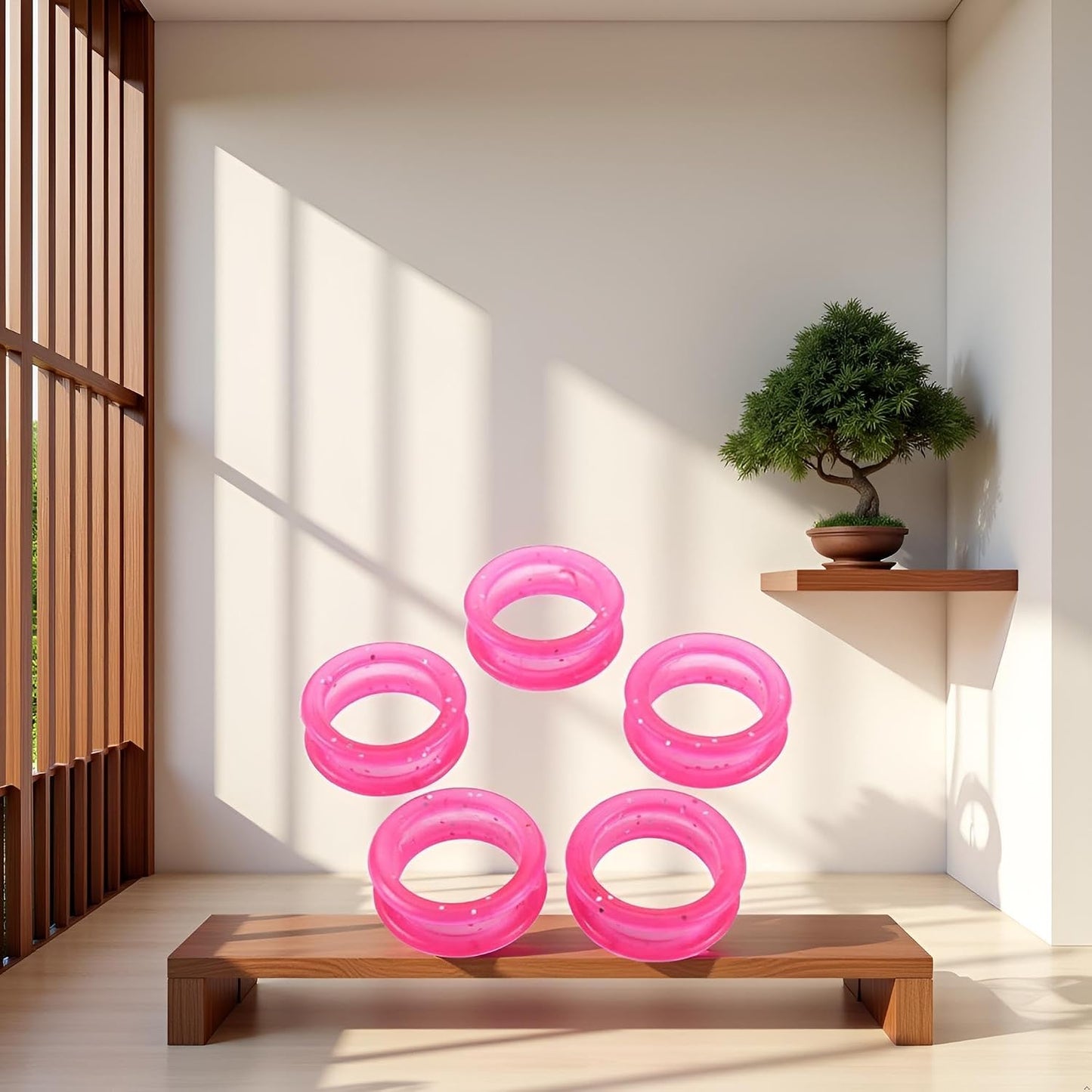 5Pcs Pink Silicone Scissors Finger Rings Grips Grooming Shear Thumb Inserts Finger Protector Ring for Barber Hair Cutting Scissors Pet Shears,Grooming