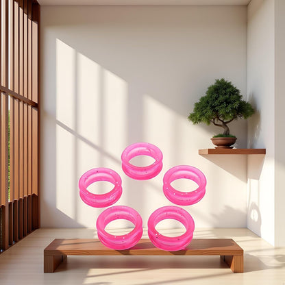 5Pcs Pink Silicone Scissors Finger Rings Grips Grooming Shear Thumb Inserts Finger Protector Ring for Barber Hair Cutting Scissors Pet Shears,Grooming