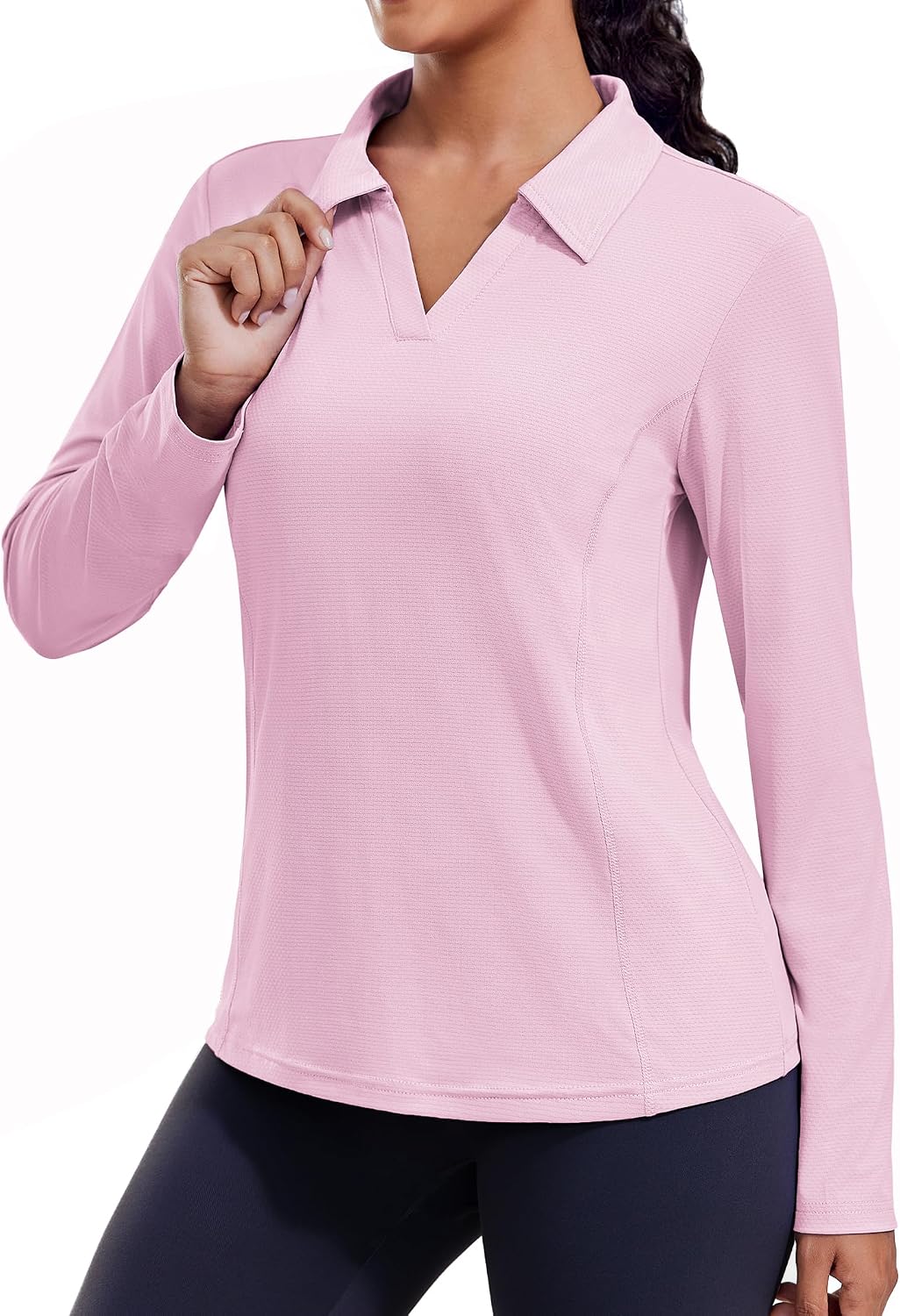 PINSPARK Women's Long Sleeve Shirts UPF 50+ Sun Shirt Quick Dry Workout Tops for Athletic Gym Running Hiking S-3XL