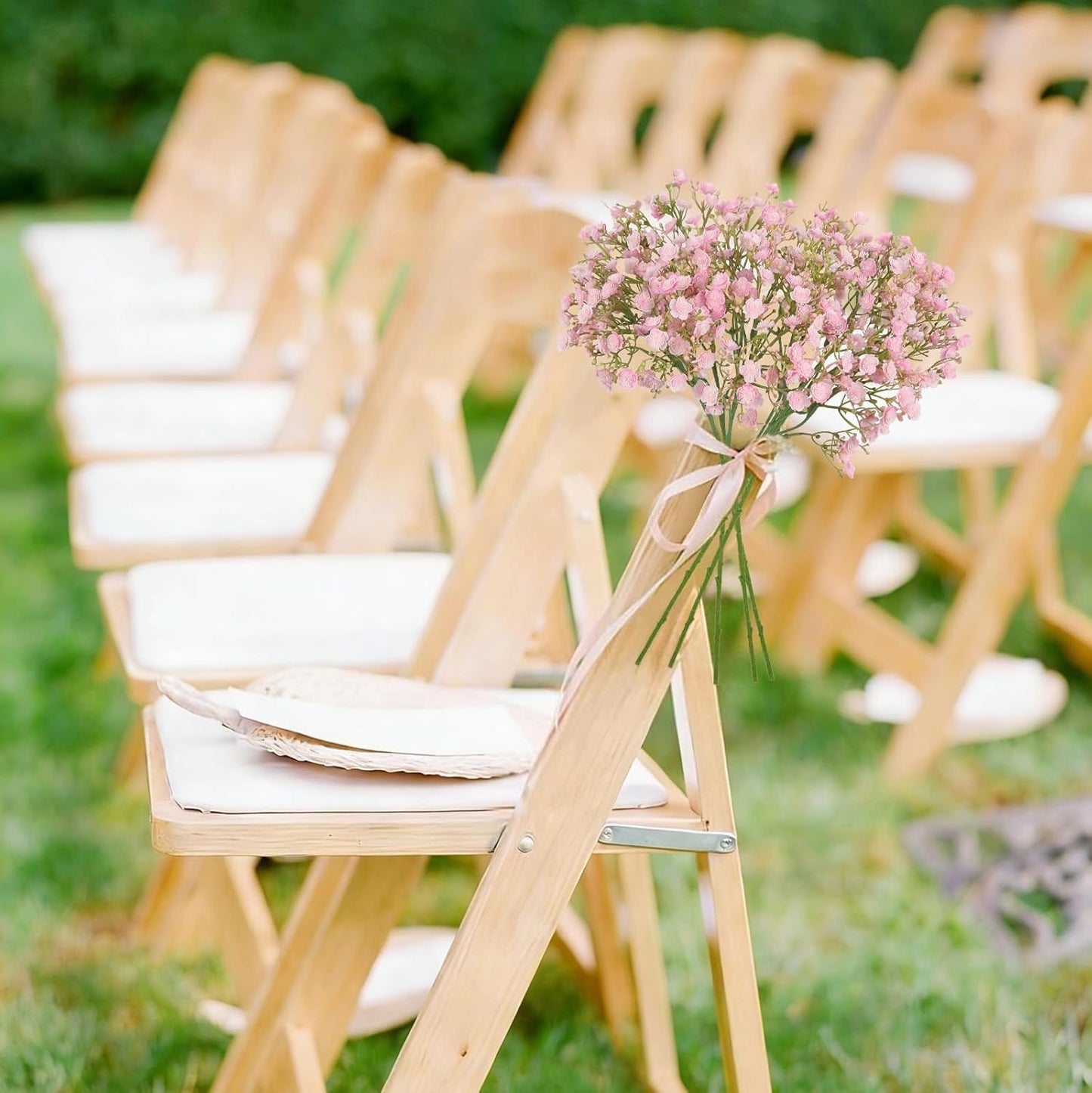 Pink Babys Breath Artificial Flowers, 5 Stems Real Touch Gypsophila Faux Flowers, 18.9" Fake Baby Breath Realistic Floral for Wedding Bouquet, Centerpieces, Home Party Decor (Light Pink)