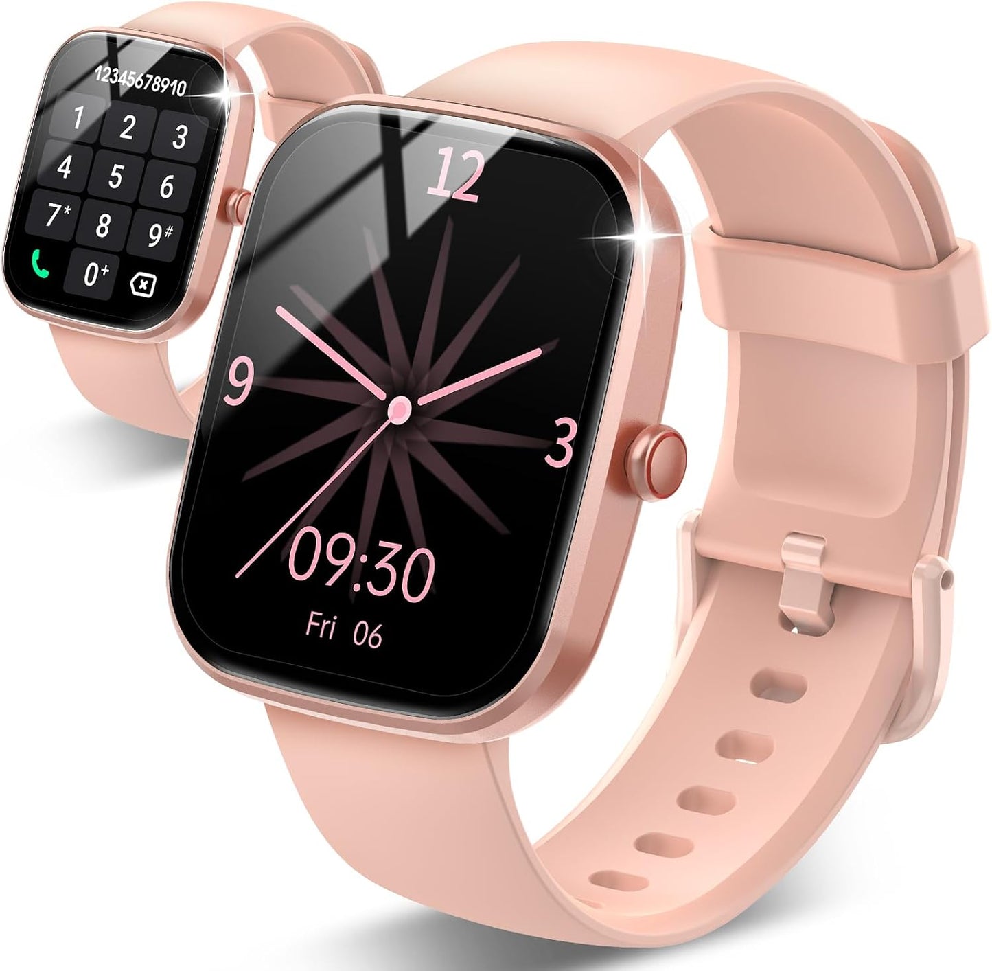 Csasan Smart Watch for Men Women(Answer/Make Call), 1.91" HD Screen Smartwatch Heart Rate/Sleep/Steps Monitor, 100+ Sports Fitness Watch, IP68 Waterproof Activity Trackers for Android iOS Pink
