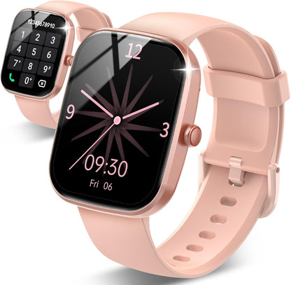 Csasan Smart Watch for Men Women(Answer/Make Call), 1.91" HD Screen Smartwatch Heart Rate/Sleep/Steps Monitor, 100+ Sports Fitness Watch, IP68 Waterproof Activity Trackers for Android iOS Pink