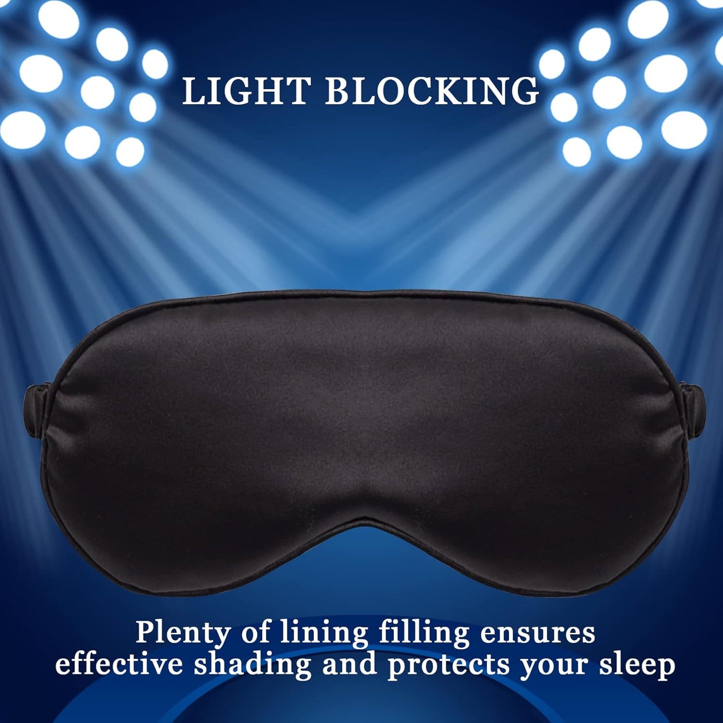 LERSVICVIL Sleep Mask 4 Pack Silk Eye Cover Soft Satin Blindfold Elastic Strap Night Eyeshade Travel Nap for Women Men