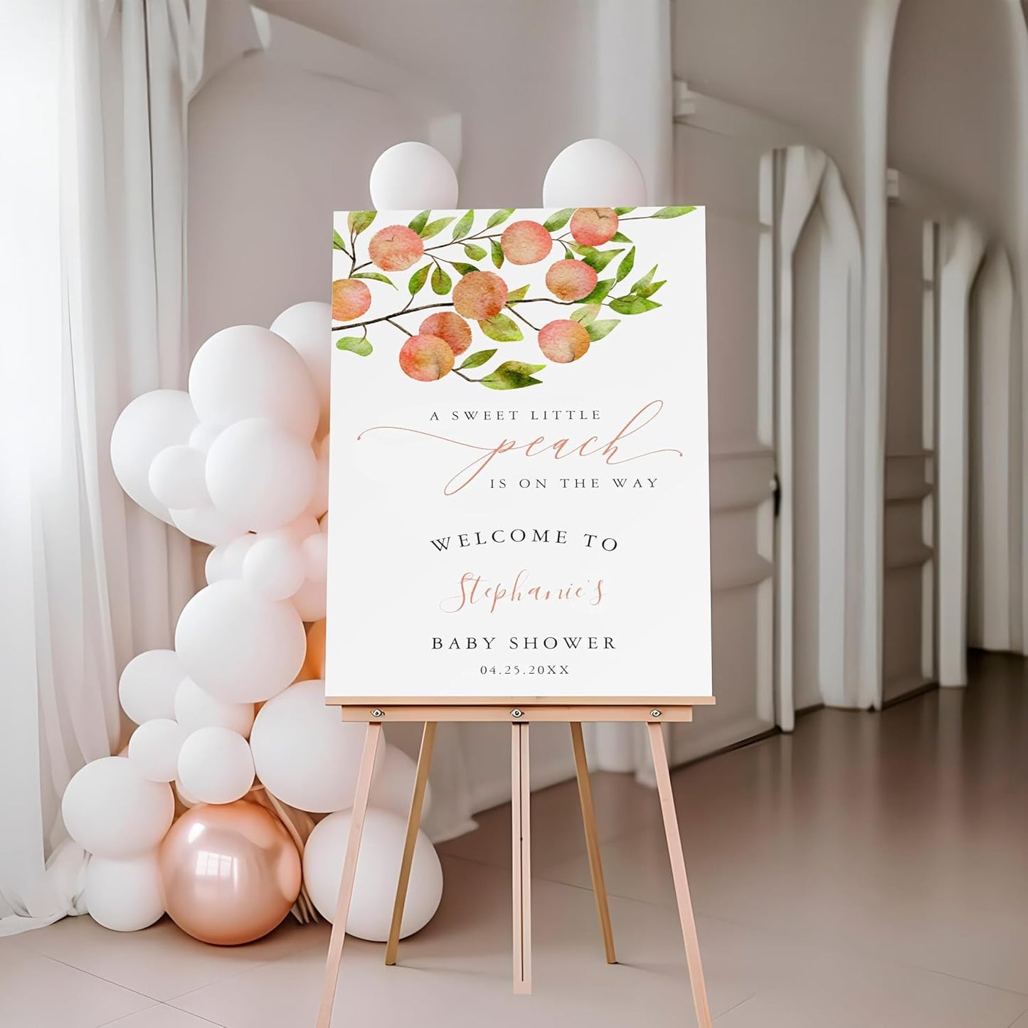 Generic Personalized A Sweet Little Peach Is On The Way Baby Shower Welcome Sign, Sweet as a Peach Baby Shower Sign, Baby Shower Party Porch Door Welcome Signs, Baby Shower Decoration