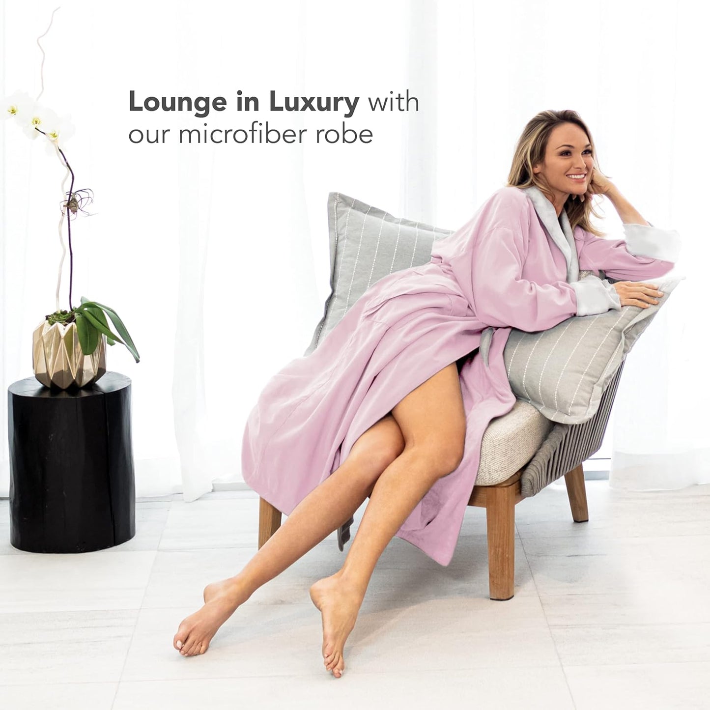 Women's Microfiber Robe by BOCA - Luxury Hotel Bathrobe, Long Spa Robes for Women - Generous Sizing