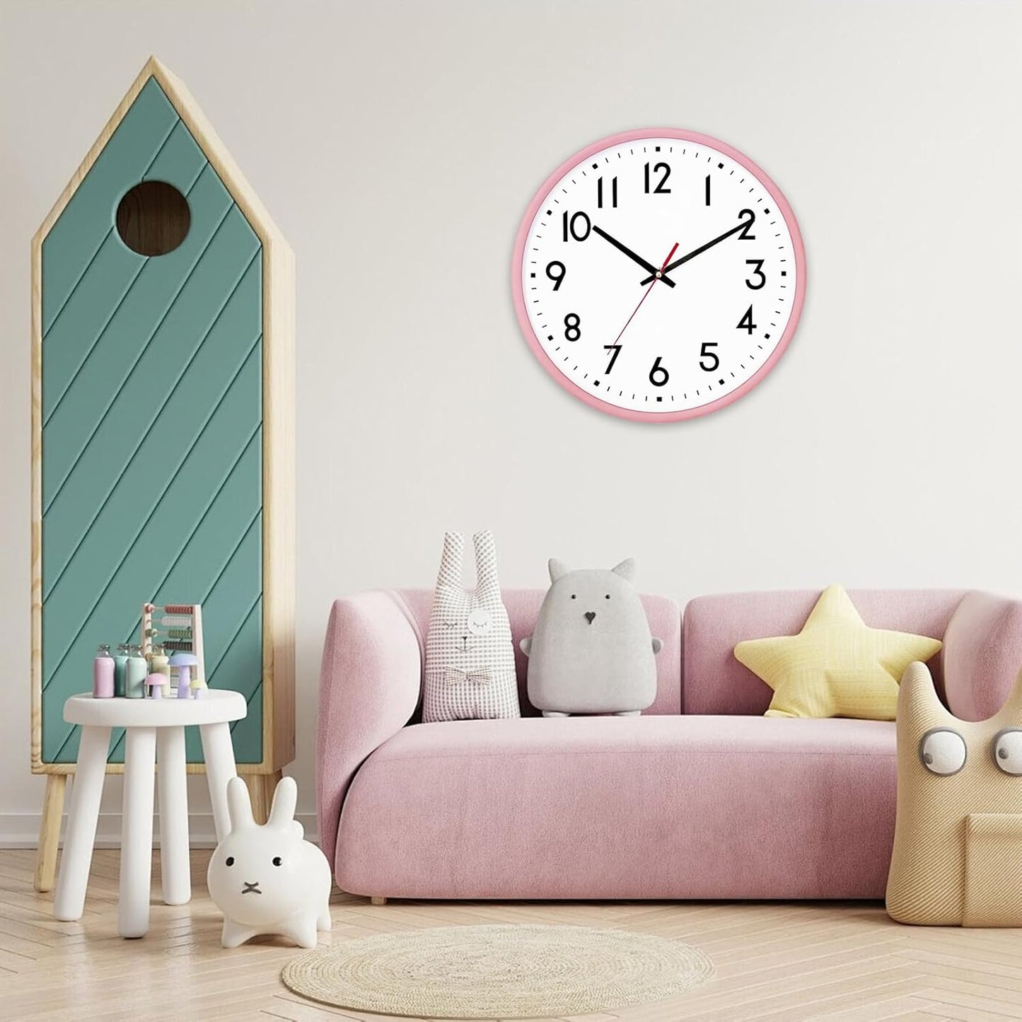 HZDHCLH Wall Clock Silent Wall Clocks Battery Operated 8 Inch Modern Non Ticking Analog Clock Decorative for Kitchen Room Bedroom Living Classroom Office