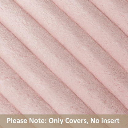 Kevin Textile Valentines Day Soft Plush 12x20 Inch Lumbar Pillow Cover 1 Pack, Luxury Fluffy Faux Fur Striped Flannel Rectangle Cushion Case for Couch Sofa Chair Bed Home Decor Girls Gift, Light Pink