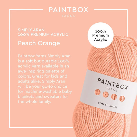 Paintbox Aran Yarn - Acrylic Yarn - 201yds (184m)/100g (3.53oz) - Peach Orange Acrylic Knitting Wool for Crochet - Soft & Durable - Heavy Worsted - Great for Jumpers, Cardigans & Crafts, Clothes