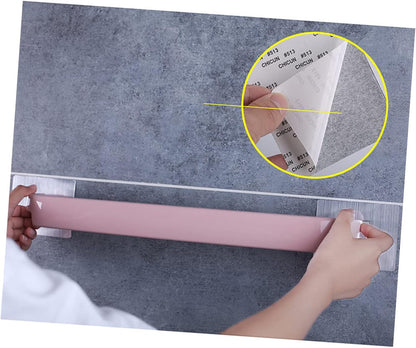 1pc Wall-Mounted Self Adhesive Towel Rack No Drill Towel Storage Shelf for Bathroom and Kitchen Pink Single Rod Design Easy Installation Space-Saving