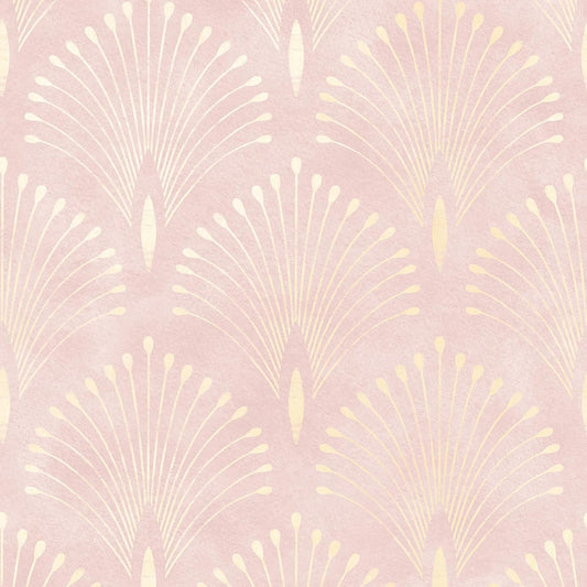 Pink and Gold Geometric Wallpaper Peel and Stick Accent Wall Paper Removable Blush Pink Art Deco Metallic Gold Art Nouveau Peacock Self Adhesive Contact Paper for Drawers Cabinets 17.5x80