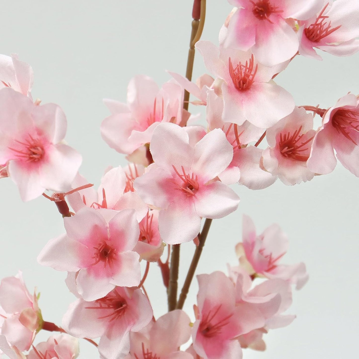 TOCHGREEN 6PCS Artificial Cherry Blossom Flowers, Pink Faux Peach Blossom Branches Stems Silk Fake Flowers 15.7’’ for Home Kitchen Wedding Party DIY Garden Decorations