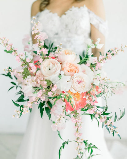 Delphinium Artificial Flowers and Eucalyptus Stems Combo, 6PCS Long Stem Faux Flowers for Tall Vase,Silk Larkspur for Engagement Party Wedding Baby Shower Home Seasonal Decoration(Light Pink)