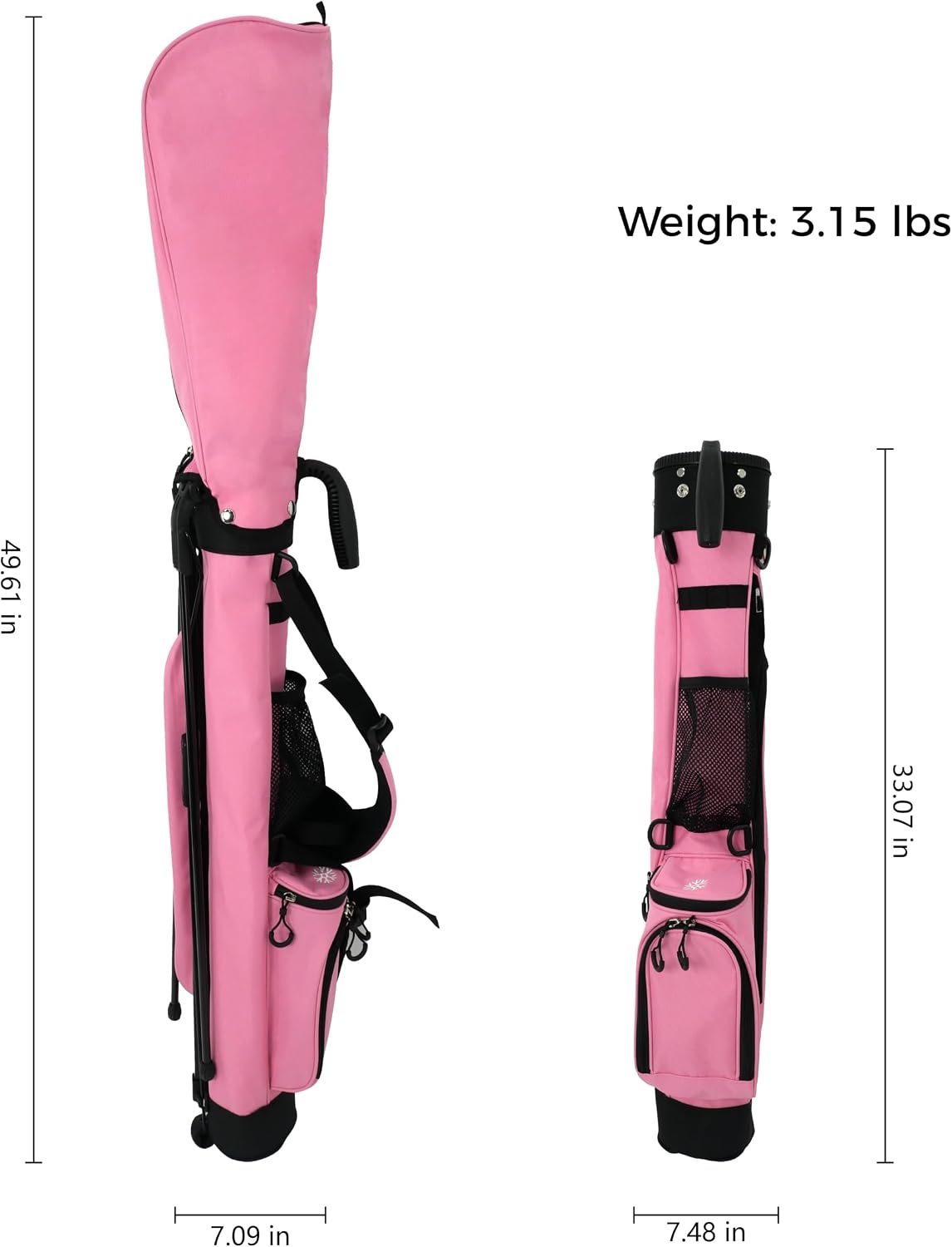 Sunday Golf Stand Bag Lightweight Golf Bag for Par 3 & Driving Range with 3 Zippered Pockets, Cooler Bag, Rain Hood and Adjustable Dual Strap System,Golf Club Carry Bag Suitable for Men & Women