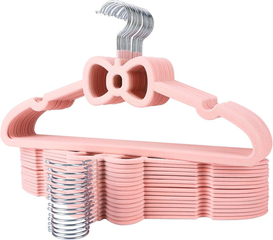 45 Pack Pink Velvet Hangers, 16" Non Slip Velvet Clothes Hanger Ultra Slim Felt Hanger with 360 Degree Swivel Hook Space Saving for Coats Jacket Shirts Dress