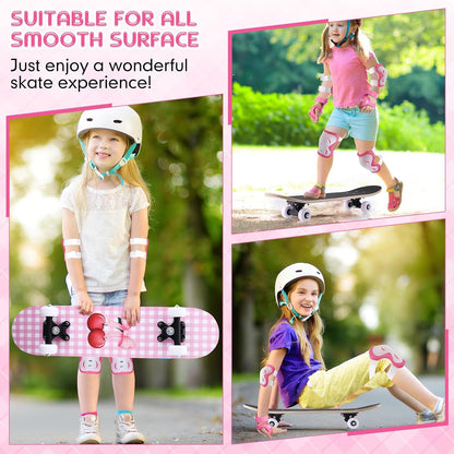 Honoson 7 Pcs Skateboard for Toddlers Beginners Knee Elbow Pads Wrist Guards Gear Set