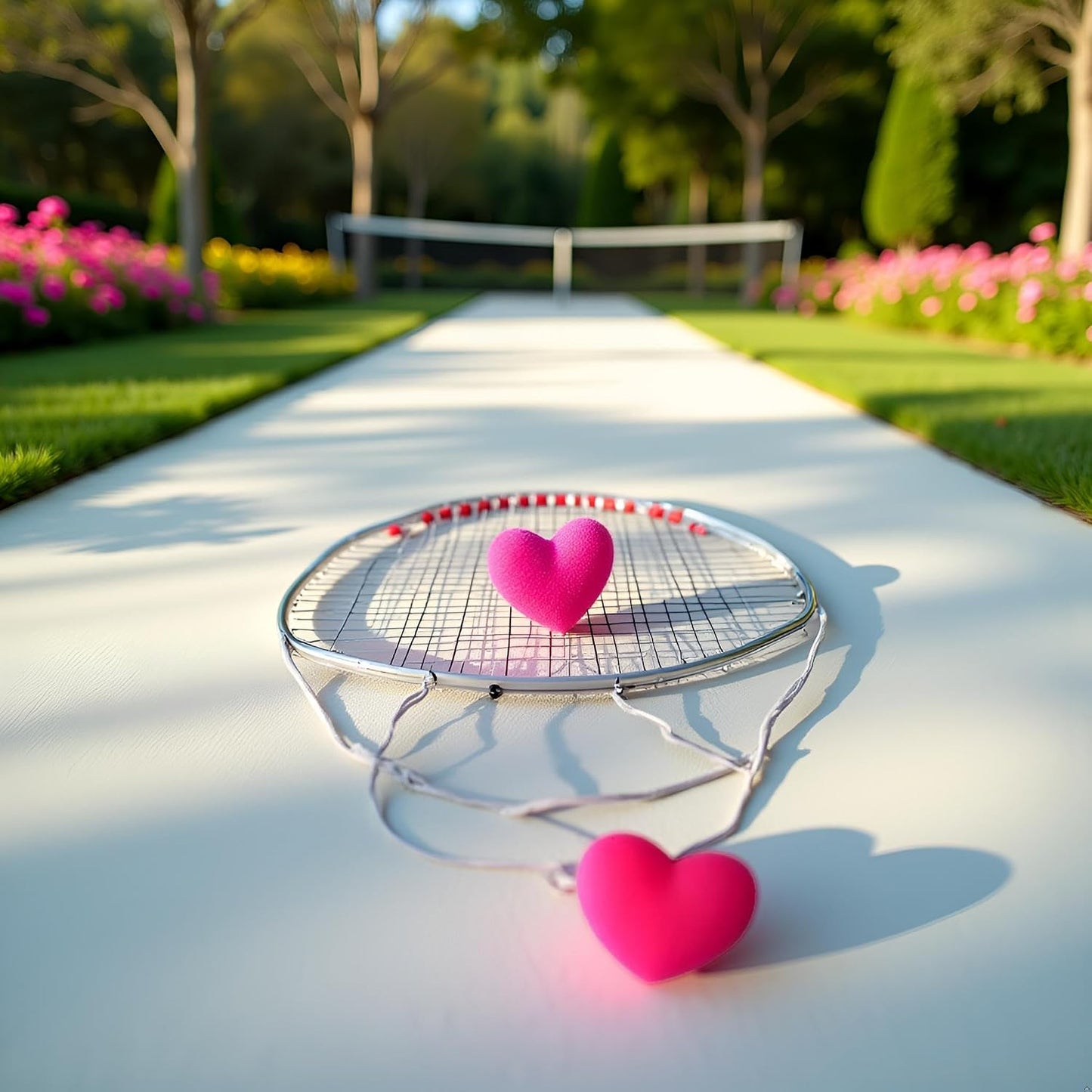 Jinshining Light Pink Hearts Shape The Heart Shape Tennis Racket Vibration Dampener Soft Silicon Racket Dampener Cartoon Shape Tennis Racquet Shock Absorbers Tennis Racket for Racquetball
