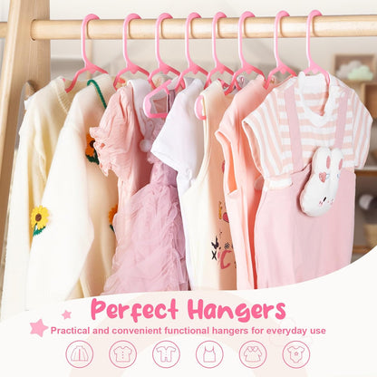 HOUSE DAY Premium Baby Hangers 20 Pack, 11 Inch Kids Plastic Hanger Pink, Slim Childrens Hangers for Infant, Toddler, and Child Clothes, Durable Baby Clothes Hanger for Closet