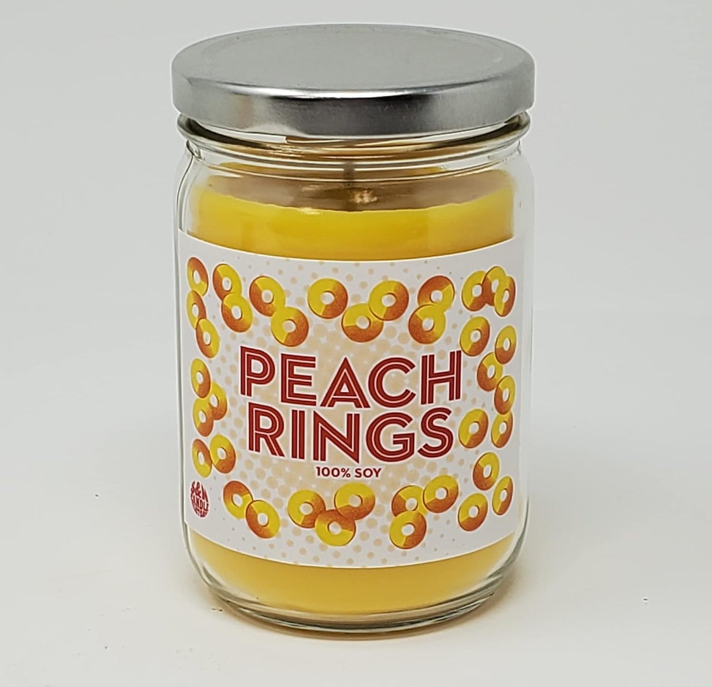 Peach Ring Candle ~ Candy Scented ~Scented Soy Wax 12oz ~ Long Burn Time ~ Made in USA (12 oz, Peach)