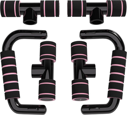 READAEER Push Up Bars Gym Exercise Equipment Fitness 1 Pair Pushup Handles with Cushioned Foam Grip and Non-Slip Sturdy Structure Push Up Bars for Men & Women