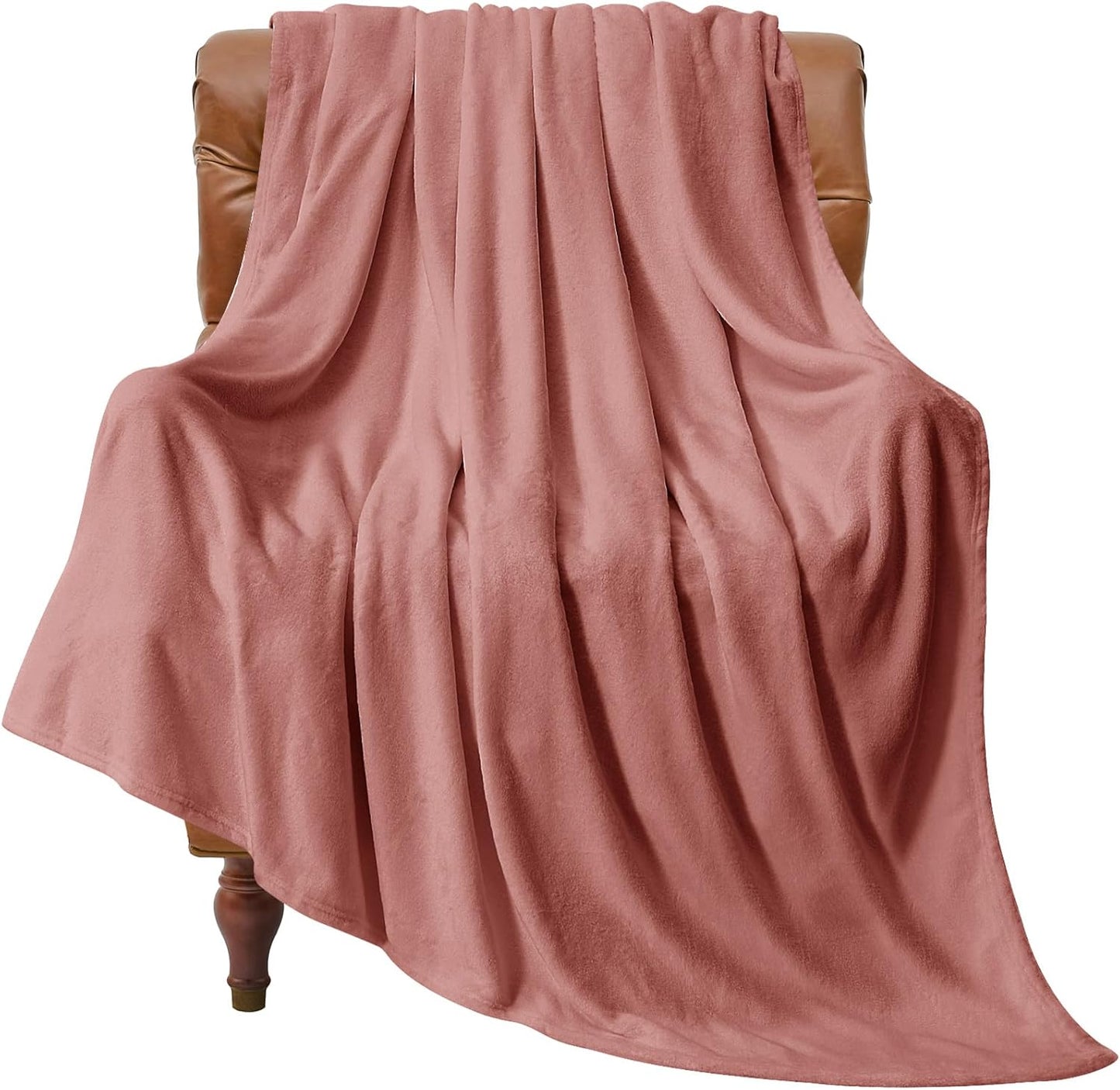 BEDELITE Fleece Blanket Dusty Pink Throw Blankets for Couch & Bed, Luxury Plush Cozy Fuzzy Blanket 50x60 inches, Super Soft Warm Lightweight Throw Blanket for Travel Camping