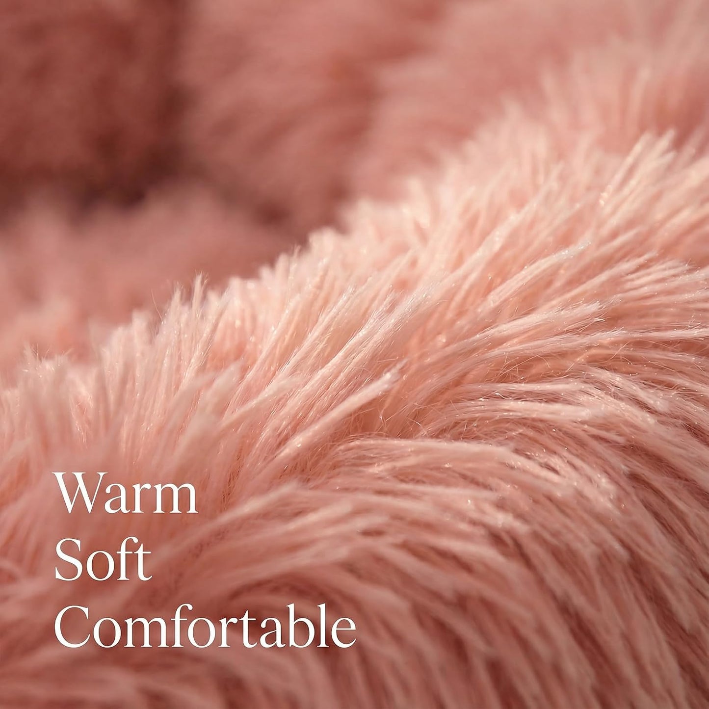 Tiny Dog Bed 15 Inch for Extra Small Dogs,Washable Puppy Bed,Soft Faux Fur Calming Donut Bed for Chihuahua Yorkie Maltese Pomeranian,Pink
