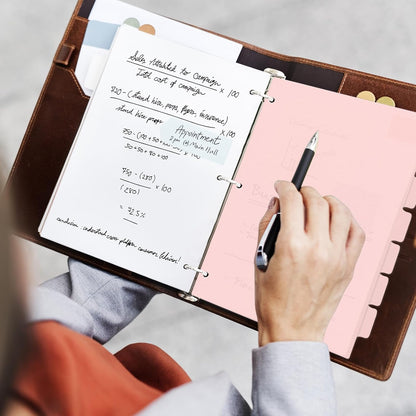 8Pcs 3 Ring Pink Binder Dividers with 8 Tabs,A4 Sturdy Plastic Dividers Aesthetic Dividers for Binder,Insertable Pink Binder for Office Homework Notebook Binder Page Supplies