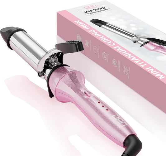 DAN Technology 1 inch Curling Iron,Dual Voltage Curling Iron,Travel HairCurling,Hair Curler for All Hair Types Pink