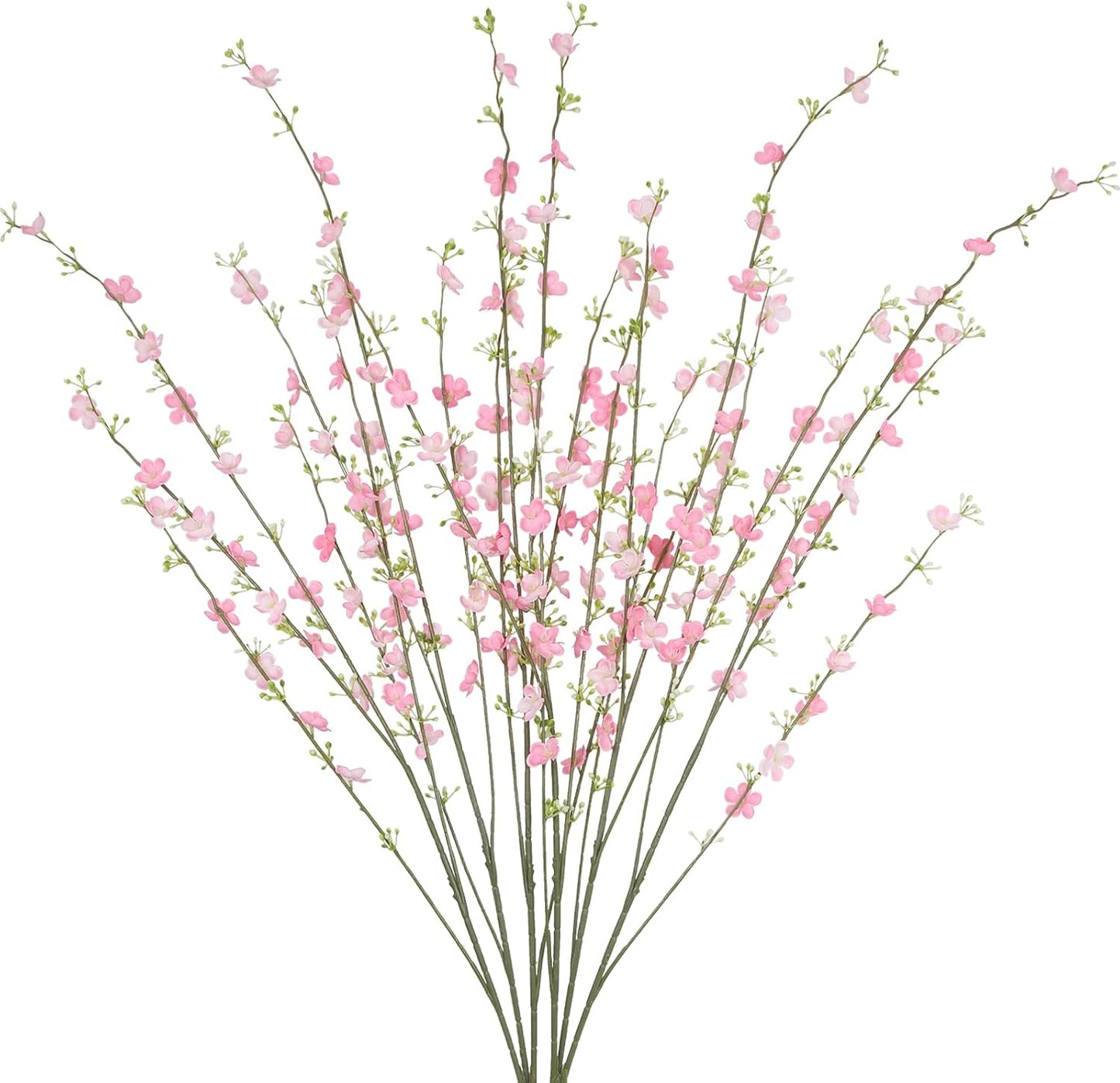 2 Pcs Artificial Spring Flowers Wildflowers Stems with Forsythia Floral Picks 34" Fake Wildflowers Branches Pink Faux Wildflowers Arrangements for Centerpieces Home Indoor Wedding Decorations