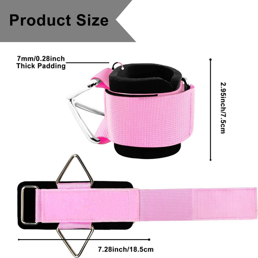 2Pack Wrist Cuffs for Cable Machine, Adjustable Neoprene Padding, One Size Fit All, Fitness Wrist Straps for Men Women