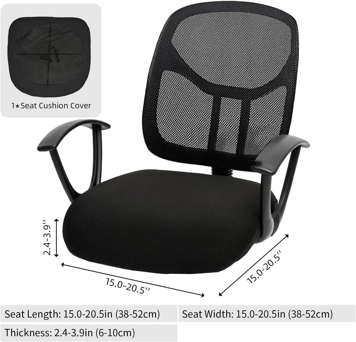 DIVA EN CAMINO DEC Stretchable Desk Office Chair Seat Cushion Covers - Universal Spandex Computer Chair Slipcover - Anti-Scratch Dogs, Cats, Pets Removable Washable Cushion Protectors