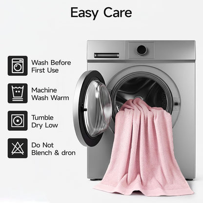 REDKISS Luxury 8-Piece Pink Towel Set, 2 Bath Towels, 2 Hand Towels, 4 Washcloths, 100% Cotton, Quick Dry, Highly Absorbent Towels for Bathroom, Gym, Hotel, Spa
