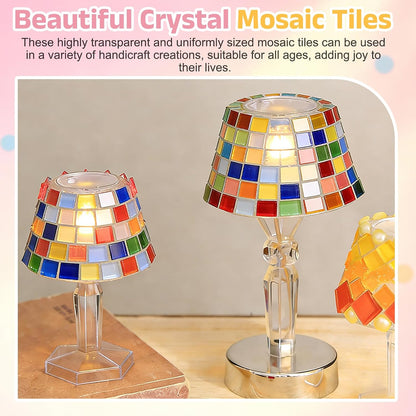 uxcell 300Pcs Glass Mosaic Tiles, 300g Square Crystal Mosaic Glass Crafts Supplies Ceramic Tiles for Crafts Bulk Picture Frames Flowerpots Home Art Decor (0.4 x 0.4 Inch, Peach)