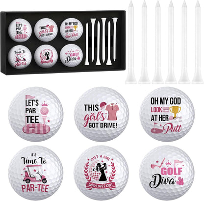6Pcs Funny Golf Balls Set for Women, Men, Practice Golf Balls for Men