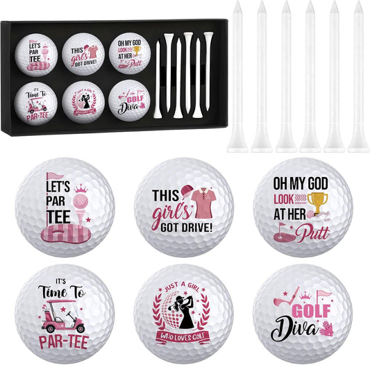 6Pcs Funny Golf Balls Set for Women, Men, Practice Golf Balls for Men