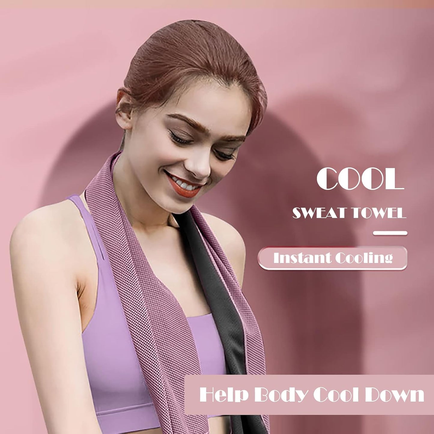 Pack of 20 Cooling Towel 40x12'' Ice Towel for Neck and Face Microfiber Chilly with Bag Breathable Yoga Gym Stay Cool Towels Sweat Rag for Workout Running Camping Pilates Beach, Pink