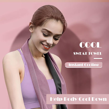 10 Pack Cooling Towels Bulk Microfiber Ice Towel Quick Dry Breathable Chilly Sweat Towel Stay Cool Towel for Neck Face Yoga Gym Workout Running Pilates Beach with Carabin Bag, 40x12'', Pink