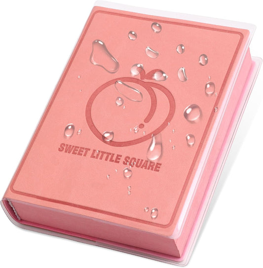 Thick Blank Fruit Color Page Notebook with Waterproof Cover,Small 400 Color Pages 3.9 × 5.5 Hardcover Journaling for Women Men Work, School, Note Taking or Sketching Diary (Peach-Pink)