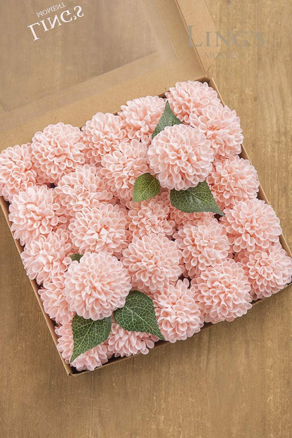 Ling's moment Blush Dahlia Foam Artificial Flowers Real Touch Faux Fake Flower for Home Decor Graduation Baby Shower Decorations Outdoors Party Favors Wedding Gifts Centerpieces Arrangements 25pcs