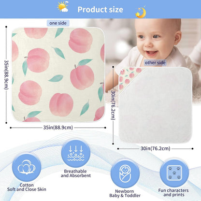 YETTASBIN Peach Baby Towel, Ultra Soft Absorbent Cotton Baby Hooded Bath Towel for Newborn Baby Boy Girl, Toddler, Infant Registry Gift - 30 x 30 Inch