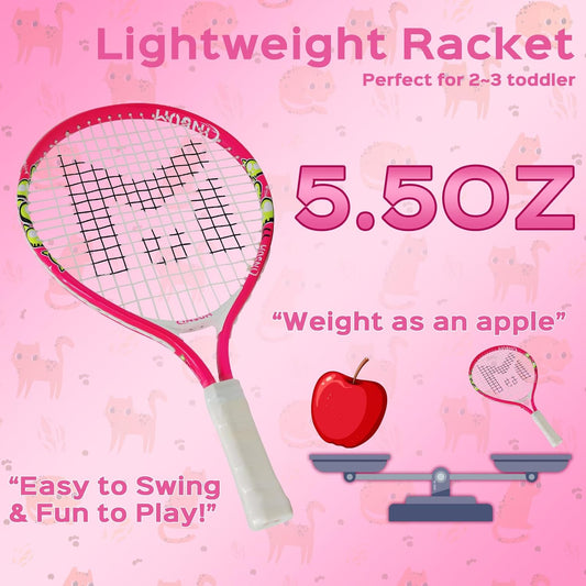 INSUM 17-25 inch Kids Tennis Racket for Aged 2~12 Starter, Multi-Color & Size Toddlers Tennis Racket for Boys & Girls Beginner, Come with Shoulder Cover Bag for Carry