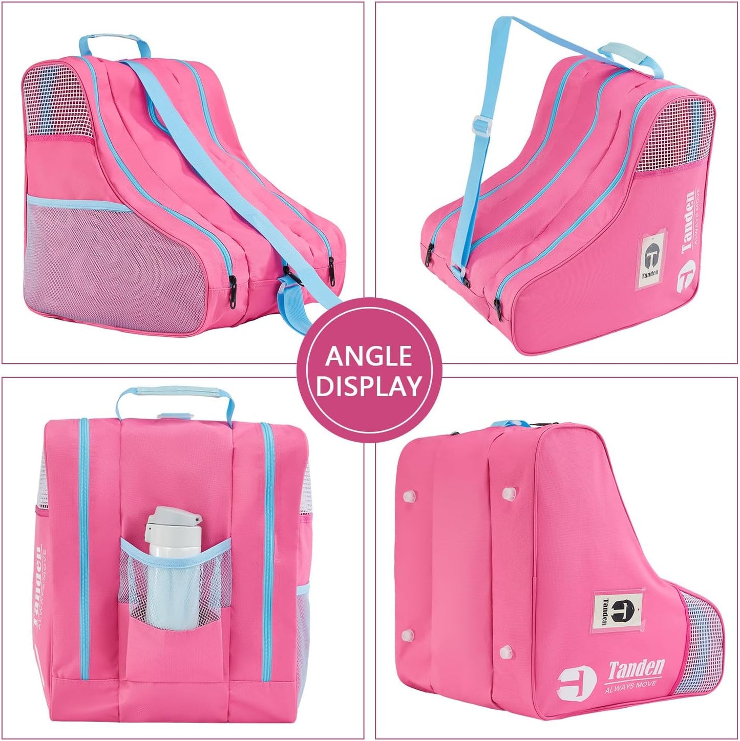 Tanden Roller Skate Bag Ice Skate Bag for Kids and Adult, Roller Blade Bag Figure Ice Skating Bag to Carry Ice Skates Inline Skate Bag