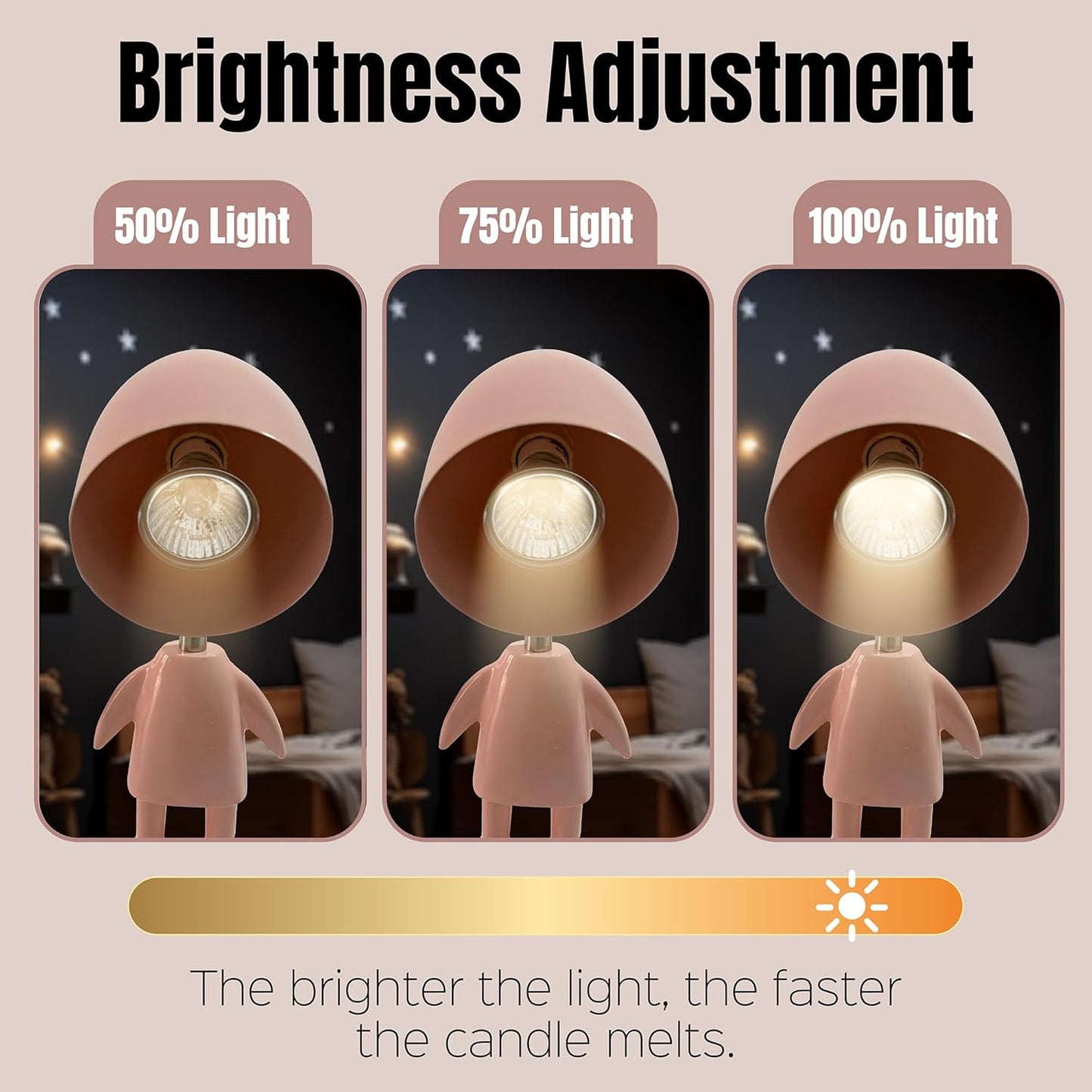 XoooX Pink Robot Candle Warmer Lamp with Timer - Aesthetic Room Decor for Teen Girls, Cute Kawaii Desk Lamp, Dimmable Electric Wax Melt Warmer, Unique Gifts for Women & Gamers